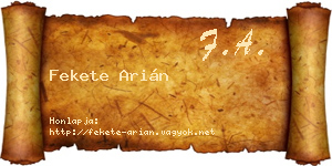 Fekete Arián névjegykártya